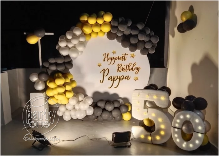 birthday Black Gold Silver 50th Birthday Decor